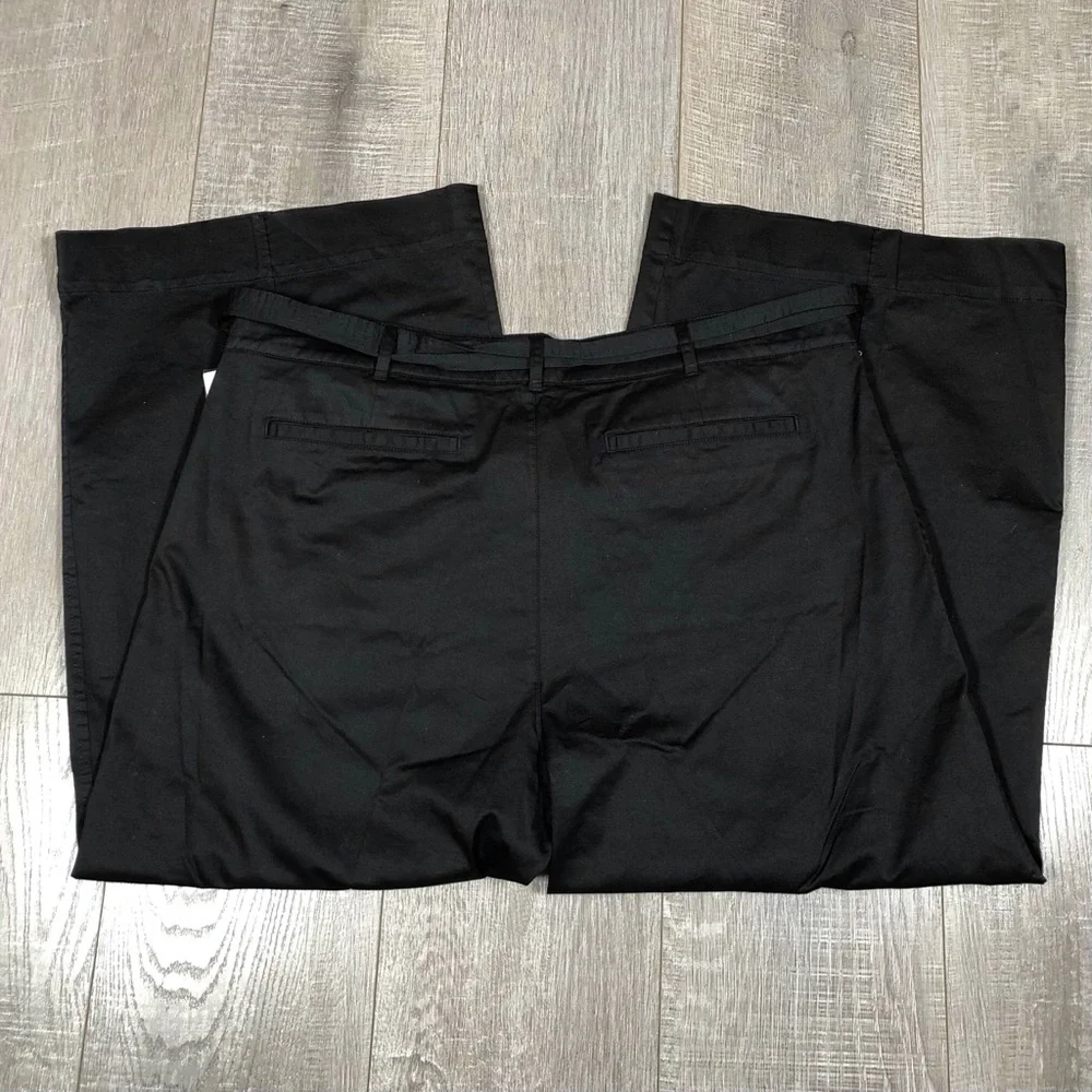 Lauren Ralph Women’s Micro-Sanded Twill Belted Wide-Leg Pants Size 16